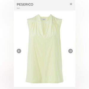 Peserico Women's 🍋 lemon silk Sleeveless Top size 44